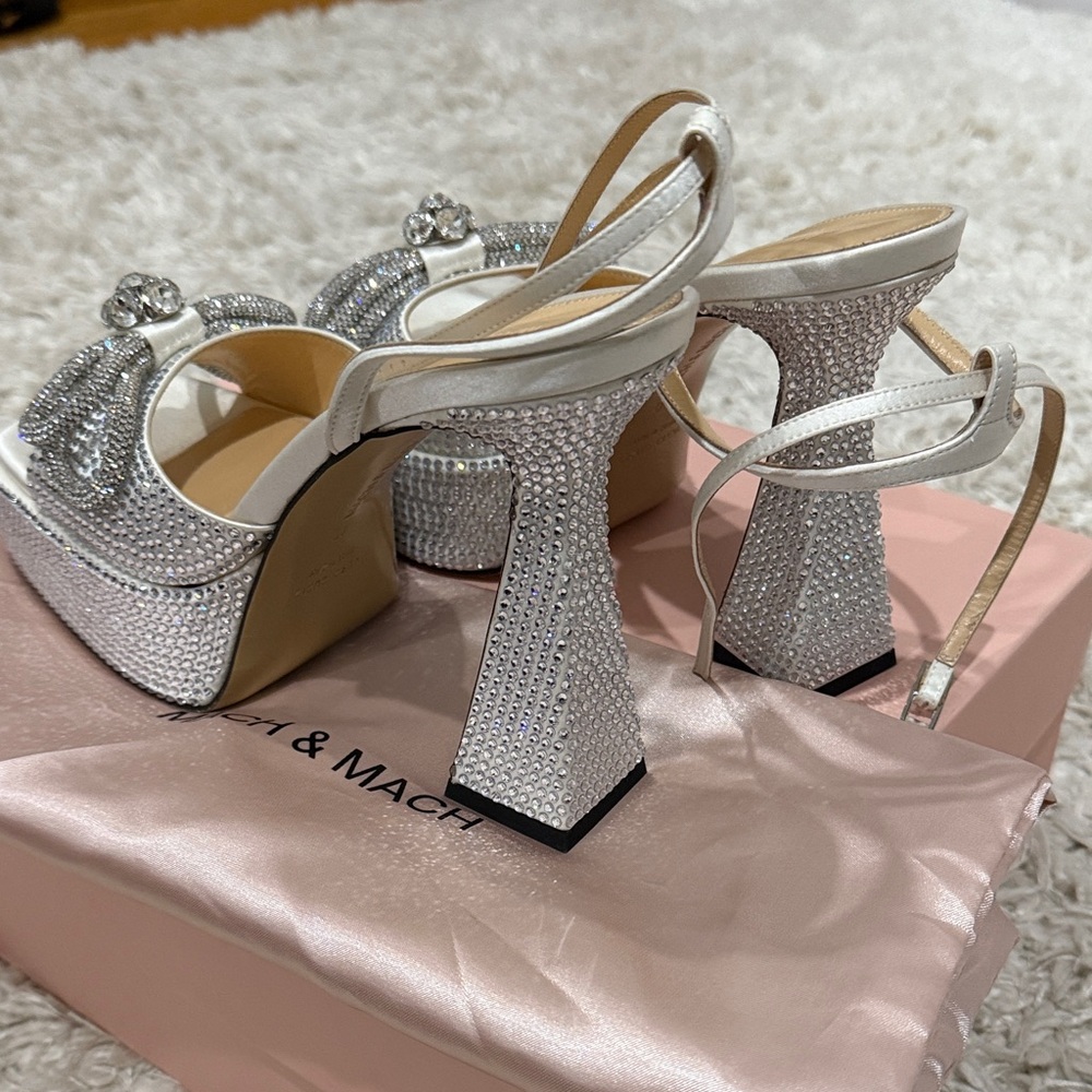 Mach & Mach  Rhinestone Platform Heels - Picture 4 of 7